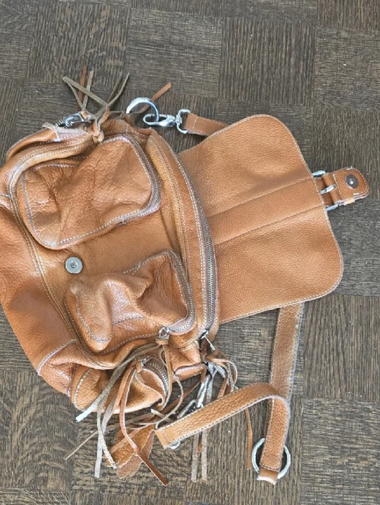 Vintage Roots Tan Leather Fringe Shoulder Bag - Picture 3 of 8